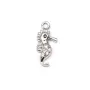 Breloque en argent 925 & zirconium, en forme d'hippocampe, mesurant 5x12mm x 1pc