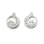Breloque en argent 925 & zirconium, en forme de vague, mesurant 7mm x 1pc