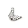 Breloque en argent 925 & zirconium, en forme de dauphin, mesurant 7x9mm x 1pc