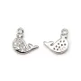 Breloque en argent 925 & zirconium, en forme de dauphin, mesurant 7x9mm x 1pc