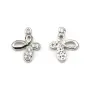 Breloque en argent 925 & zirconium, en forme de papillon, mesurant 9x11mm x 1pc