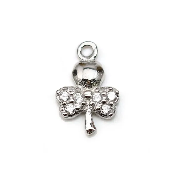 Breloque en argent 925 & zirconium, en forme de libellule mesurant 6.7x10mm x 1pc