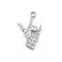 Breloque en argent 925 & zirconium, en forme de main, mesurant 8x14mm x 1pc
