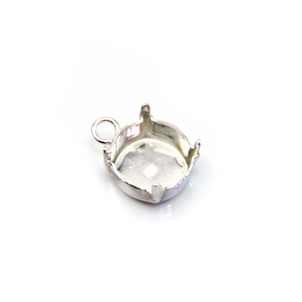 Serti pendentif 10mm argent 925 x 1pc
