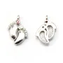 Breloque en argent 925 pieds&zirconium  9x14mm x 1pc