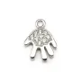 Pendentif en argent 925 rhodié & oxyde de zirconium, en forme de main 7x10mm x 1pc