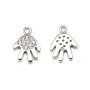 Pendentif en argent 925 rhodié & oxyde de zirconium, en forme de main 7x10mm x 1pc