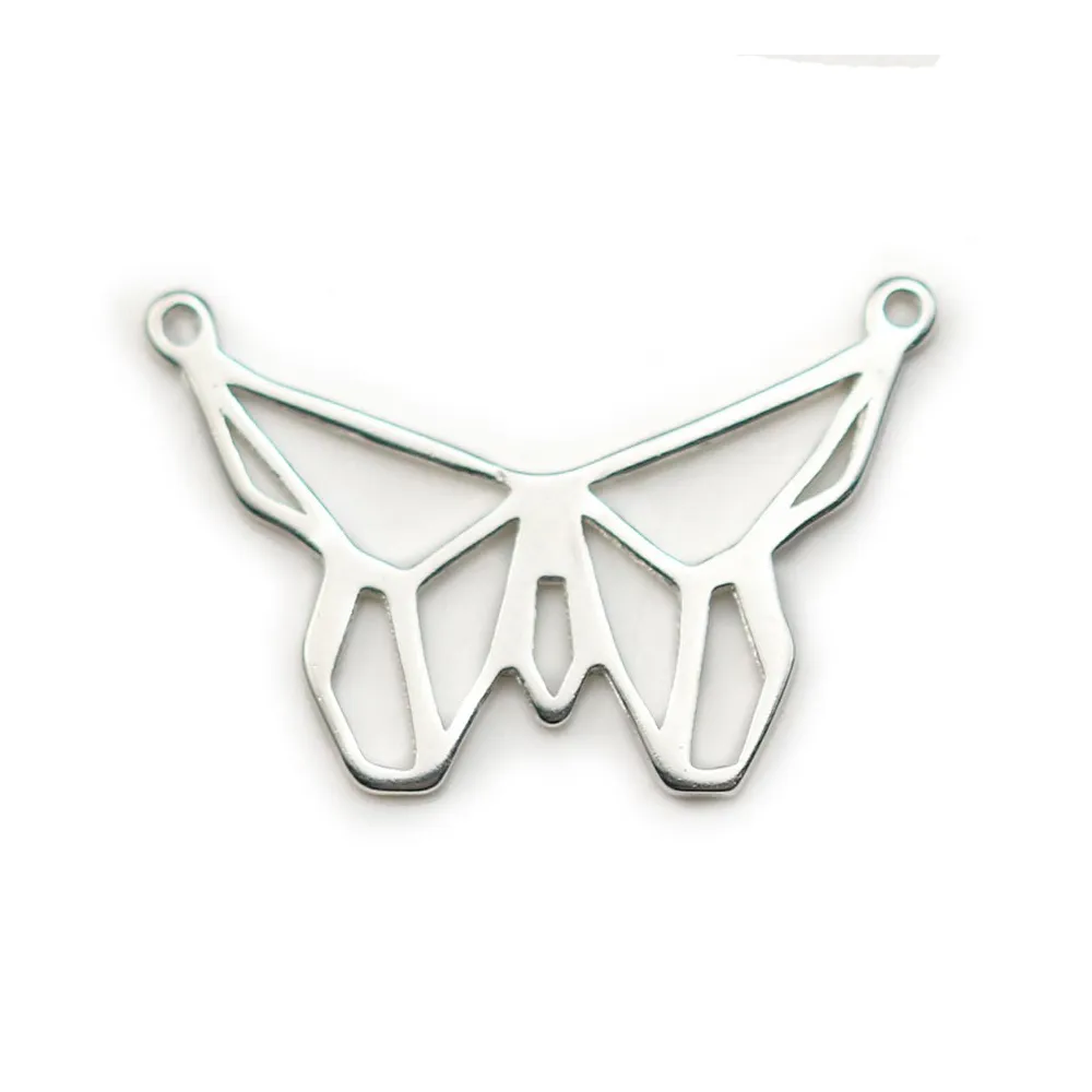 Breloque en argent 925 , en forme de papillon, 20.5 * 12mm x 1pc
