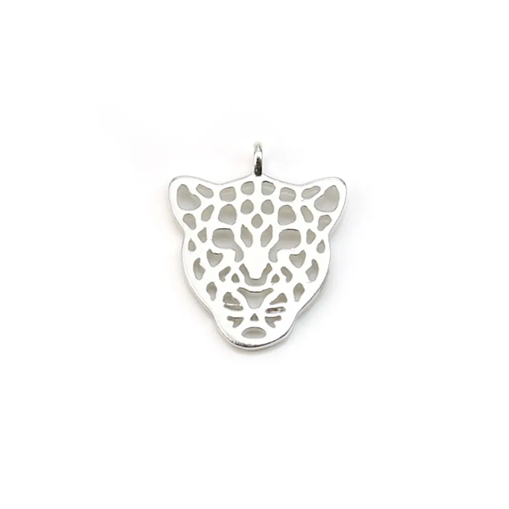 Breloque feuille en argent 925 13x21mm x 1pc