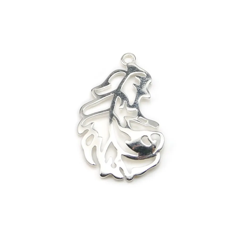 Breloque plume en argent 925 24mm x 1pc