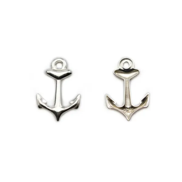 925 sterling silver charm anchor 9x13mm x 2pcs