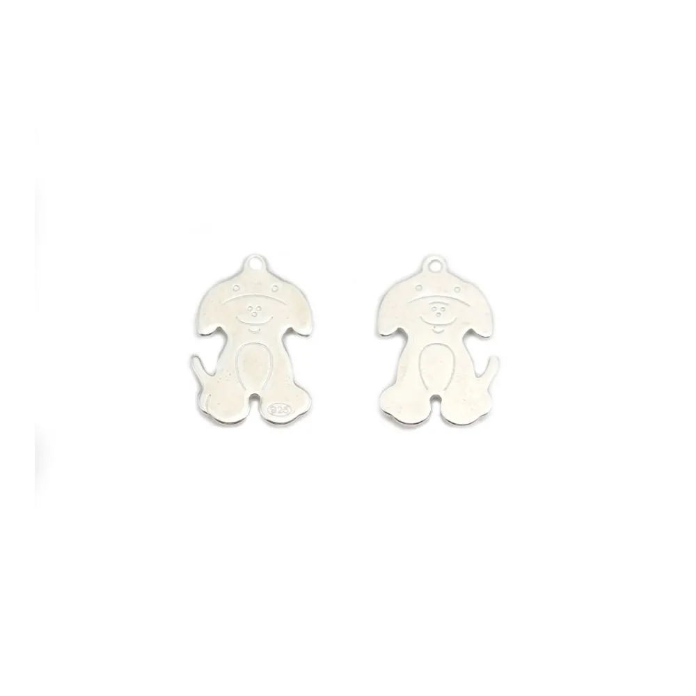 Breloque chien en argent 925  18x11mm x 1pc