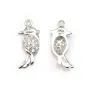 Pendentif en argent 925 rhodié & oxyde de zirconium, en forme d'oiseau 6x15mm x 1pc