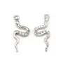 Pendentif, argent 925 rhodié & oxyde de zirconium, en forme de serpent 6x15mm x 1pc