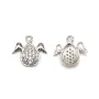 Pendentif en argent 925 rhodié & oxyde de zirconium, goutte ailée, 8x9mm x 1pc