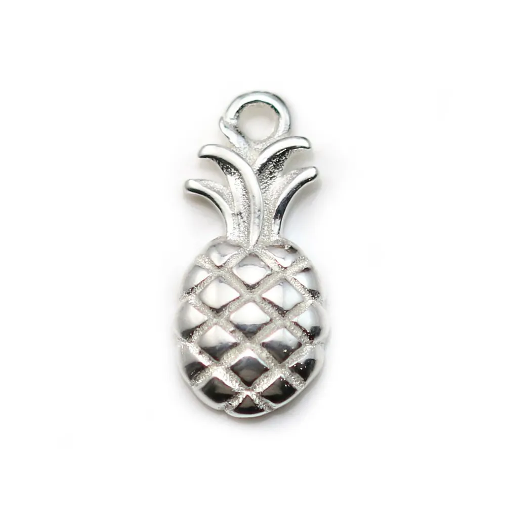 Breloque en argent 925, en forme d'ananas, 6 * 13mm  x 1pc