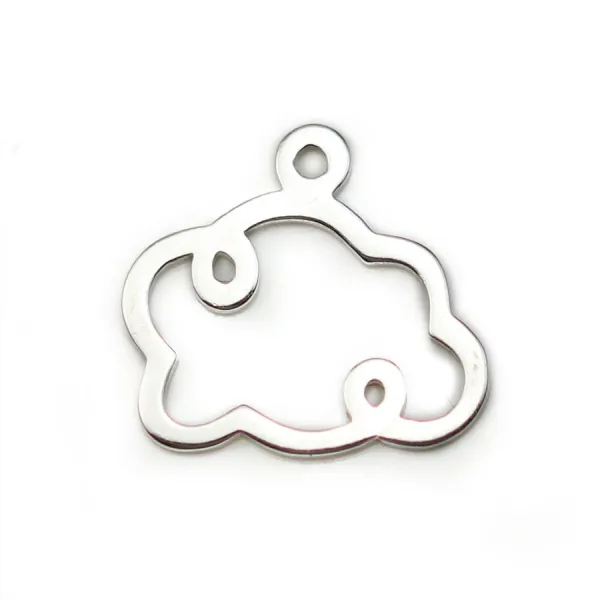 Charm in 925 silver, in shape of a cloud, 12 * 9mm x 2pcs