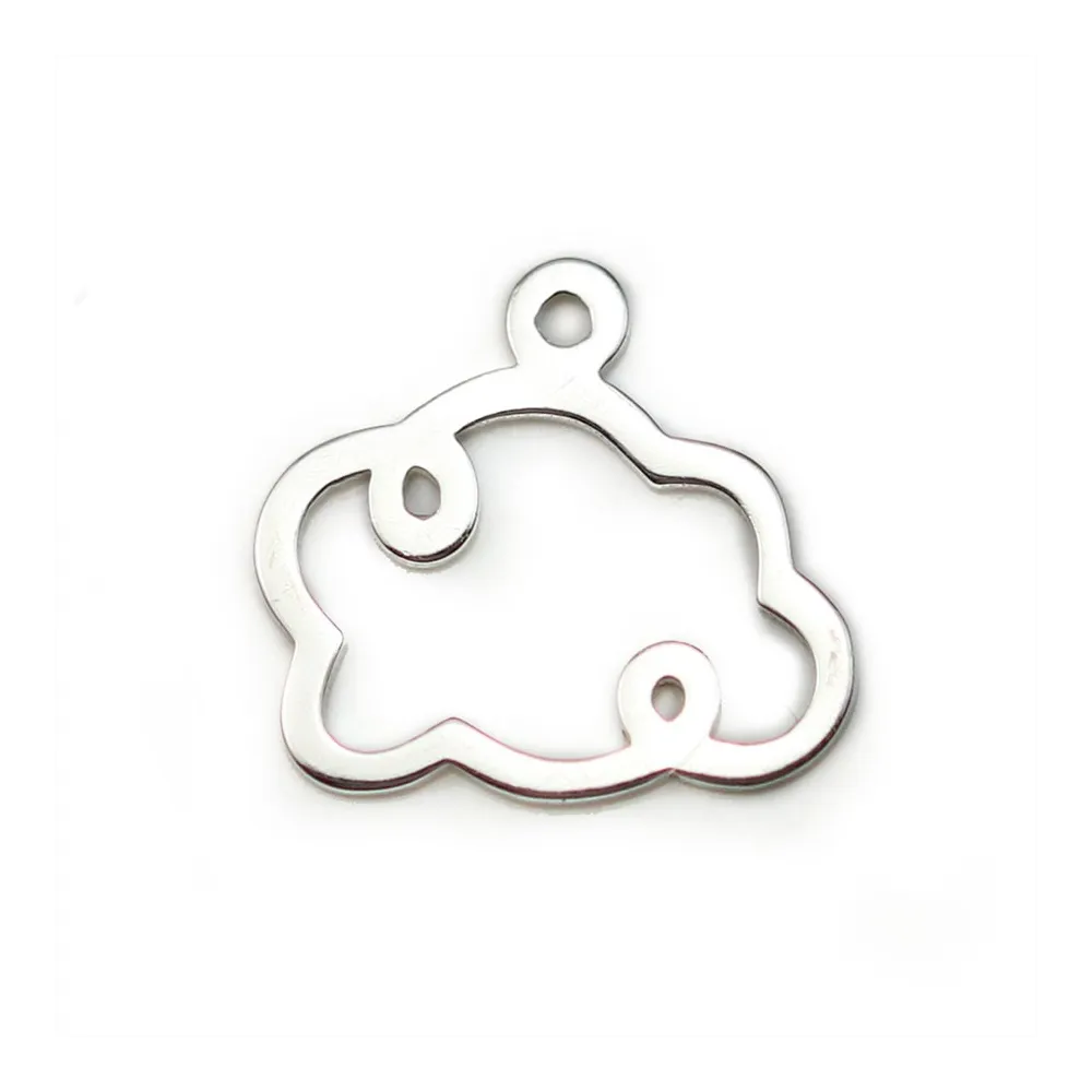 Breloque en argent 925, en forme de nuage, 12 * 9mm x 2pcs