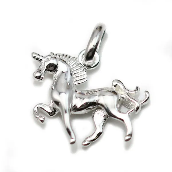 Breloque unicorn  en argent 925 x 1pc