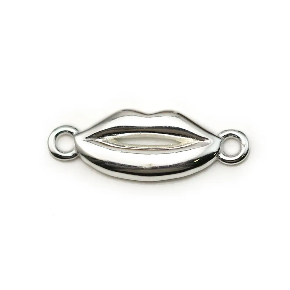Breloque en argent 925, en forme de bouche, 6 * 17mm x 1pc