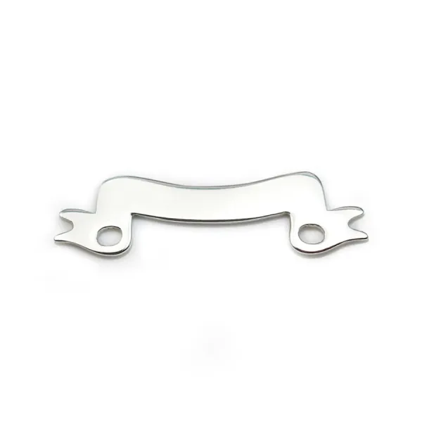 Intercalaire en argent 925, en forme de ruban à graver, 20 * 5.5mm x 1pc