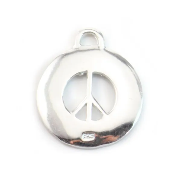 Breloque peace and love découpée Argent 925 15 mm x1 pc