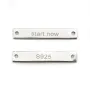 Intercalaire en argent 925, en forme de tube gravé "start now", 22 * 3.5mm x 1pc