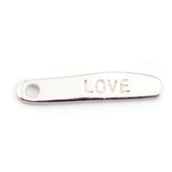 925 Sterling Silver  love charm 19x4mm x 2pcs 