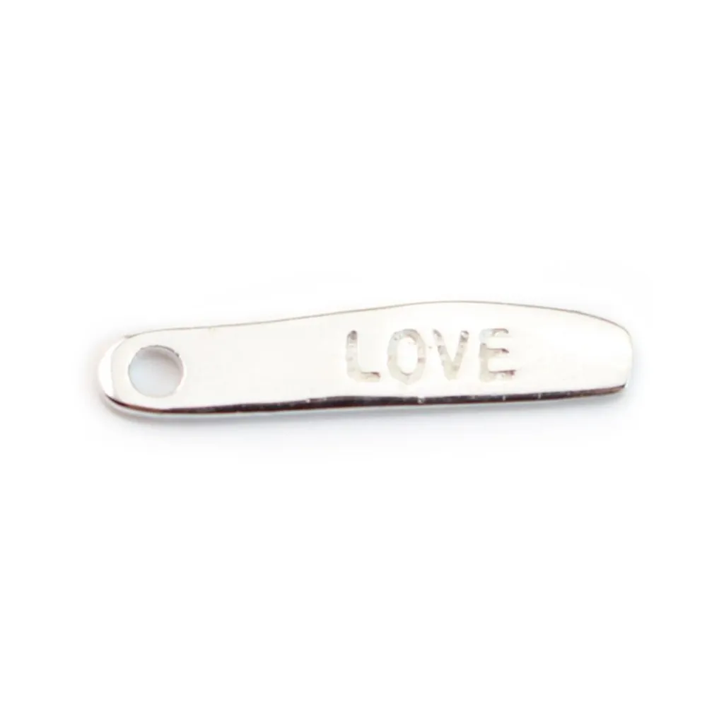 Breloque love  Argent 925 19x4mm x 2pcs 