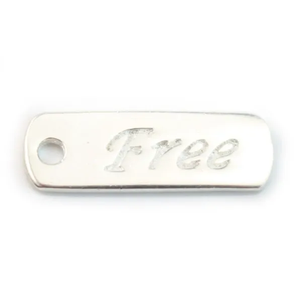 925 Sterling Silver Free charm 17x6mm x 2pcs