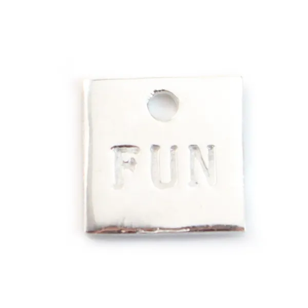 Breloque Fun Carrée Argent 925 10mm x 1 st