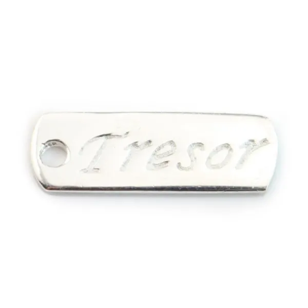 Breloque Tresor Argent 925 17x6mm x 2pcs 