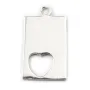 Argent 925 breloque rectangulaire coeur 17x11mm x 1 pcs 