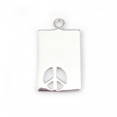 925 Sterling Silver Peace & Love charm 17 *12mm x 1  pcs 