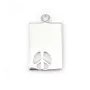 Breloque rectangulaire Peace & Love Argent 925 17x12mm x 1pc