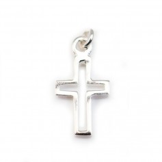 925 Sterling Silver Cross Openwork  8x13mm x 1pc