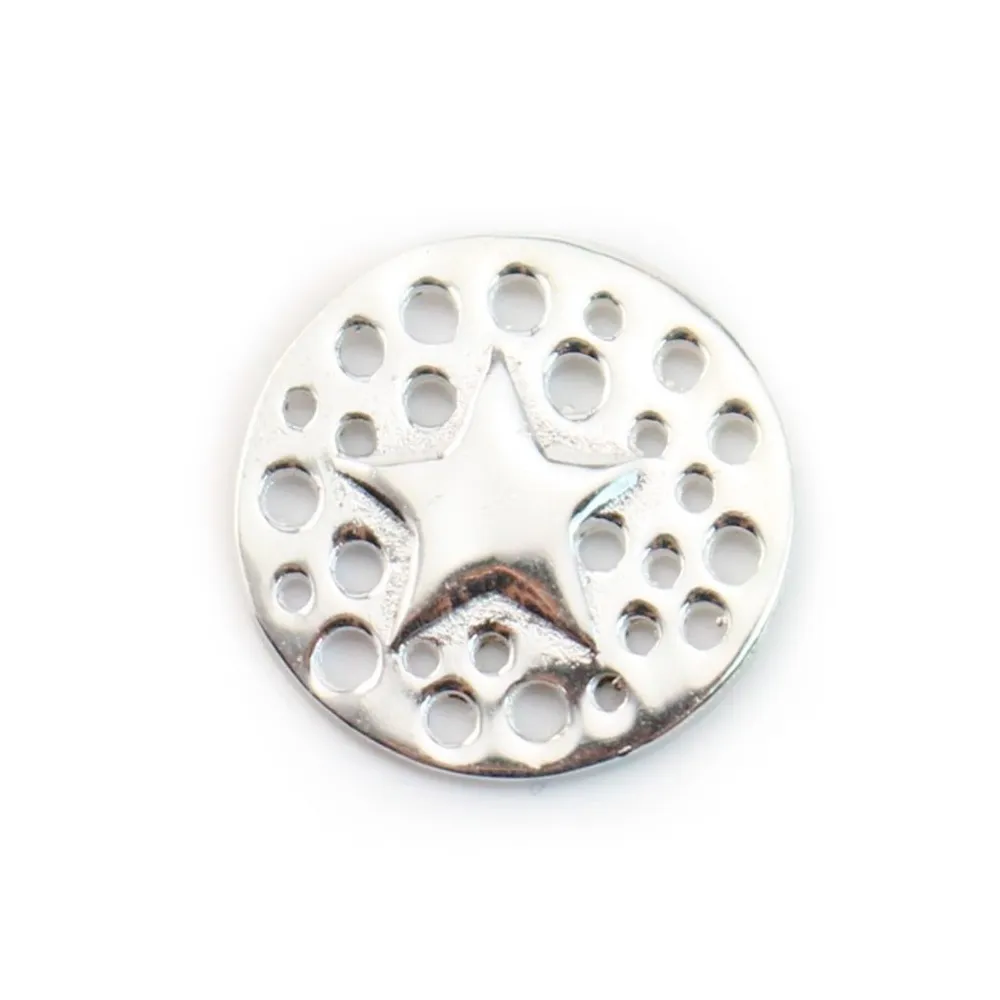 Intercalaire rond étoile Argent 925 14 mm x 1pc