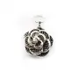 Sterling Silver 925  breloque flower 11mm  with ring 4.5mmX 1pc 