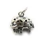 Argent 925  breloque elephant 12mm avec anneau 5.5mmX 1pc