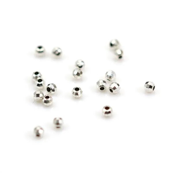 Argent 925 Boule Ronde facette 3mm x 20pcs