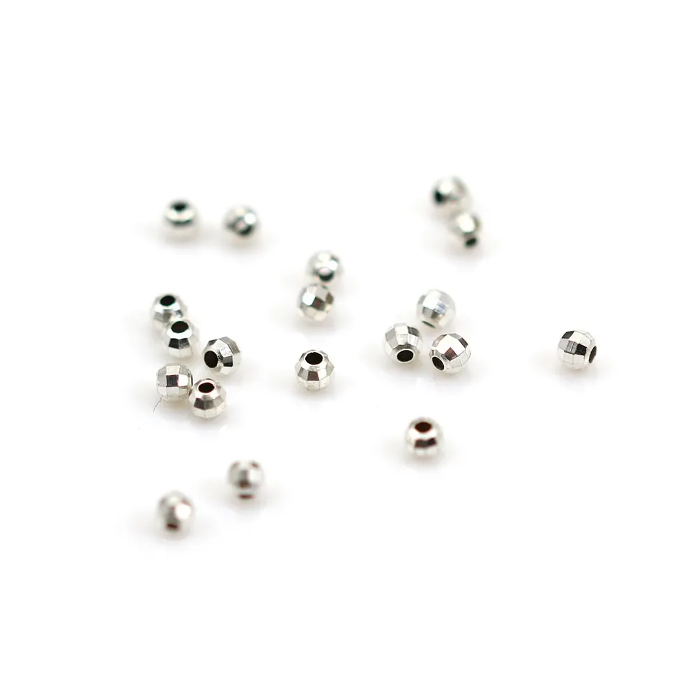 Argent 925 Boule Ronde facette 3mm x 20pcs