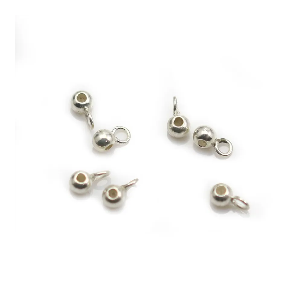 Stopper pour chaîne, argent 925, de forme ronde, avec anneau, 5.5x2.5mm x 10pcs