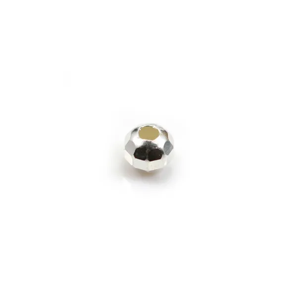 Argent 925 Boule Ronde facette 5mm x 10pcs