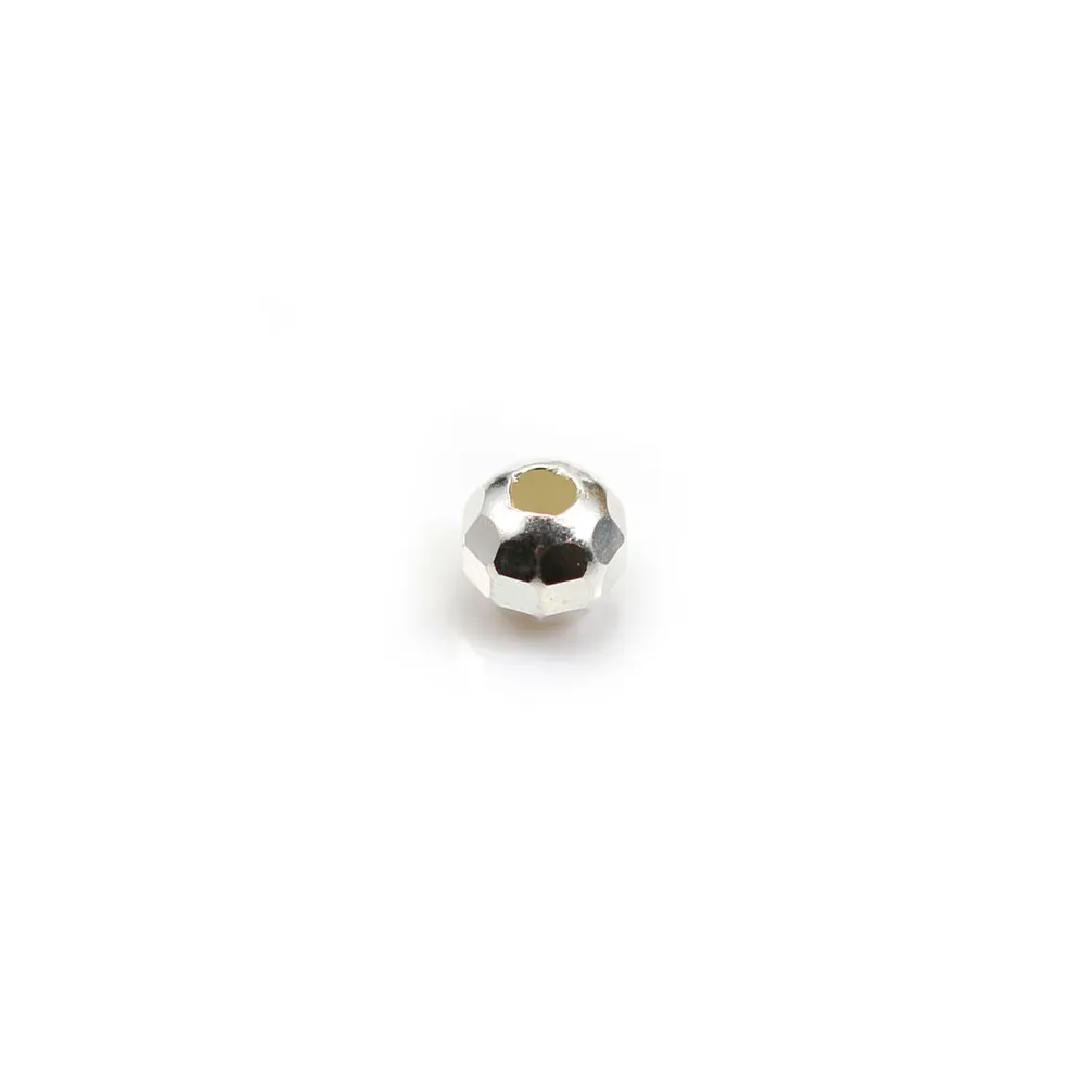 Argent 925 Boule Ronde facette 5mm x 10pcs