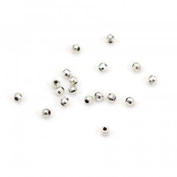 Argent 925 Boule Ronde facette 2.5mm x 20pcs