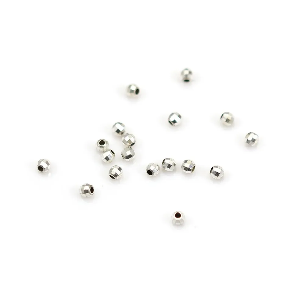 Argent 925 Boule Ronde facette 2.5mm x 20pcs