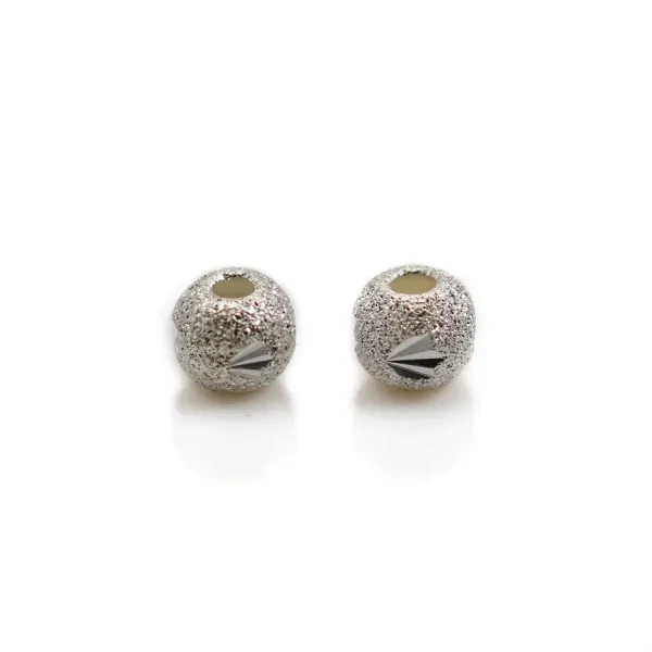 Argent 925 Anneaux Rond Plat diamenté 5.5mm  x 4 pcs