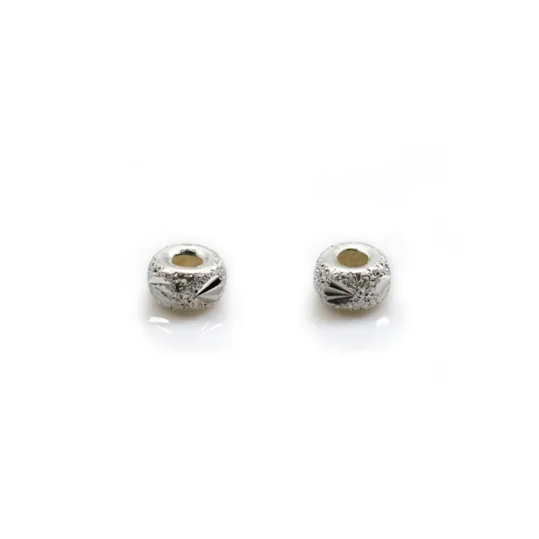 Argent 925 Anneaux Rond Plat diamenté 5.5mm  x 4 st