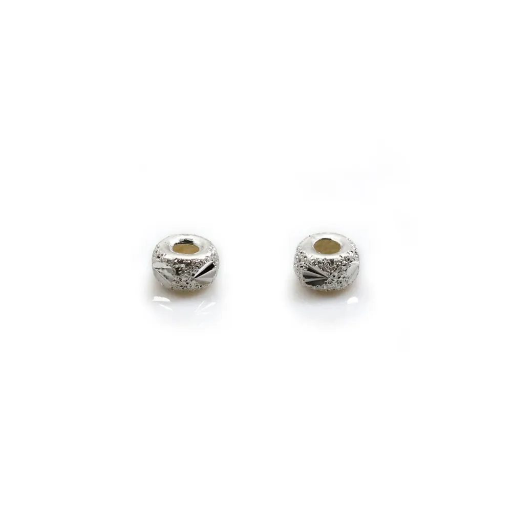 Argent 925 Anneaux Rond Plat diamenté 5.5mm  x 4 pcs