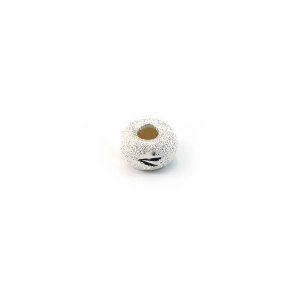 Argent 925 Anneaux Rond Plat diamenté 6.5mm x 2pcs